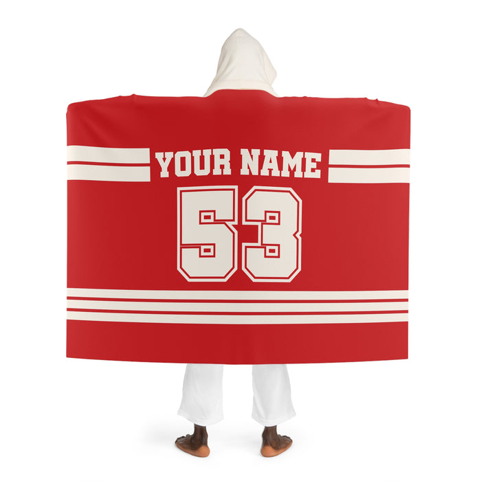 Custom Team Blanket Hooded Sherpa Fleece Blanket – Cozy Oversized Hooded Throw