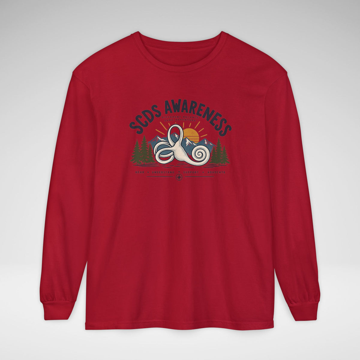 SCDS Awareness “Different Balance, Same Adventure” Comfort Colors Unisex Garment-dyed Long Sleeve T-Shirt