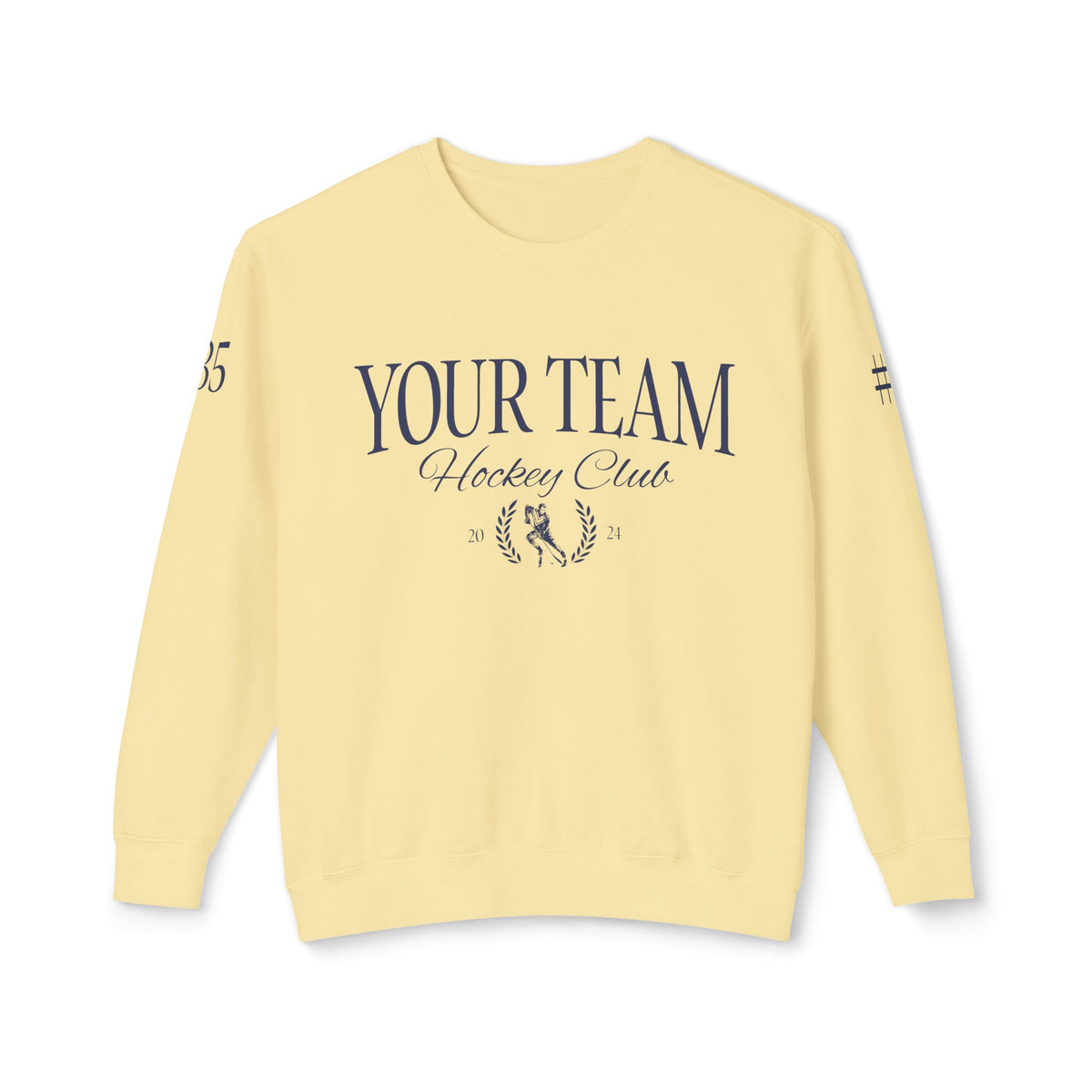 Custom Hockey Club Comfort Colors Unisex Lightweight Crewneck Sweatshirt