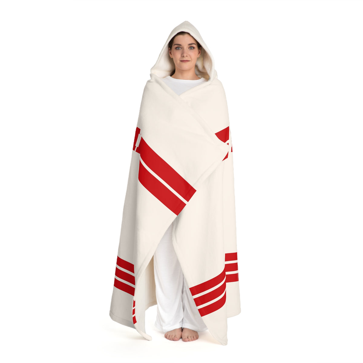 Custom Team Blanket Hooded Sherpa Fleece Blanket – Cozy Oversized Hooded Throw