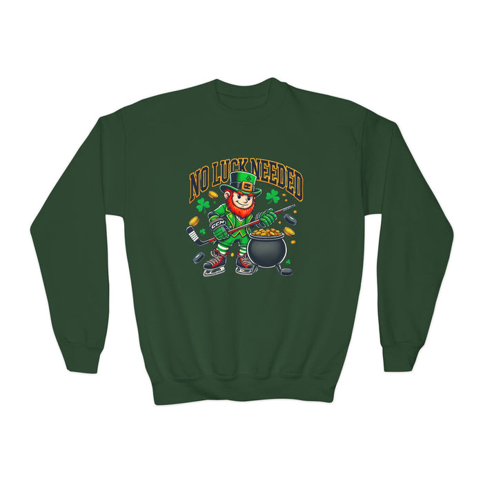 No Luck Needed Youth Crewneck Sweatshirt - St. Patrick's Day