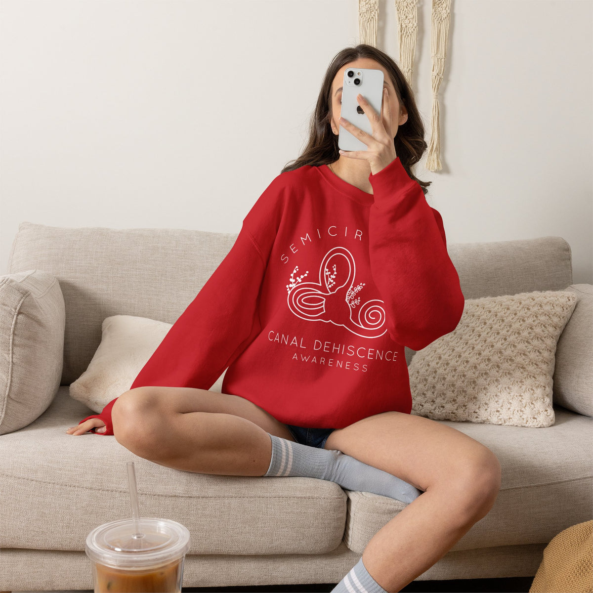 Semicircular Canal Dehiscence Awareness Gildan Unisex Heavy Blend™ Crewneck Sweatshirt