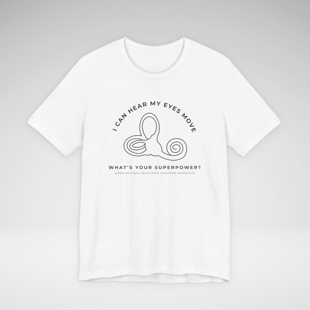 I Can Hear My Eyes Move SCDS Awareness Bella Canvas Unisex Jersey Short Sleeve Tee
