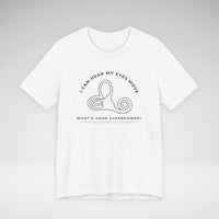 I Can Hear My Eyes Move SCDS Awareness Bella Canvas Unisex Jersey Short Sleeve Tee