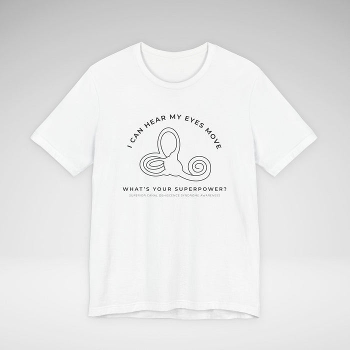 I Can Hear My Eyes Move SCDS Awareness Bella Canvas Unisex Jersey Short Sleeve Tee