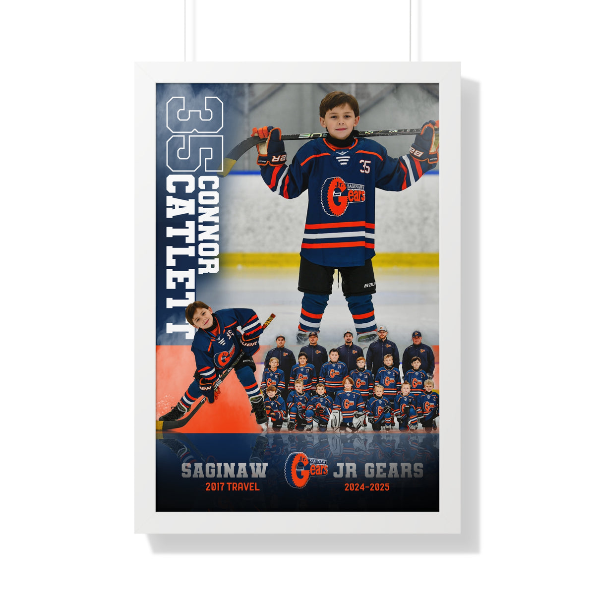 Custom Player Framed Vertical Poster