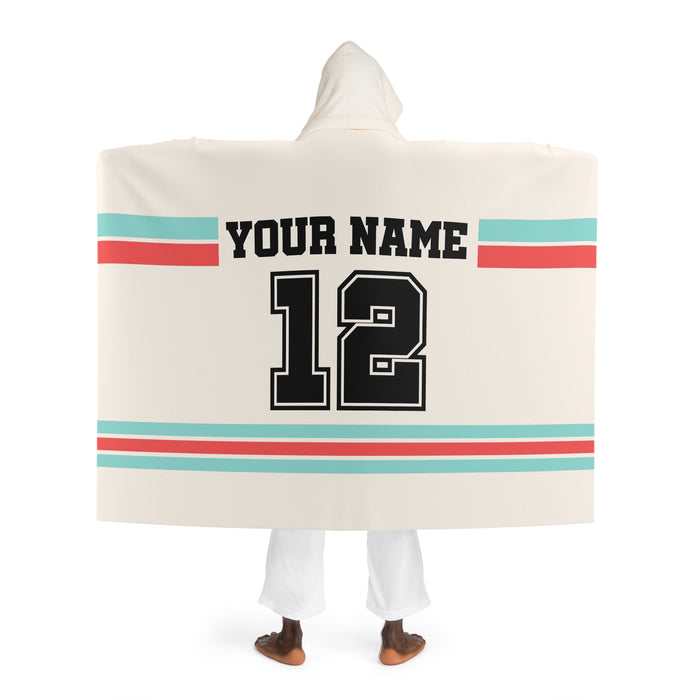 Custom Team Blanket Hooded Sherpa Fleece Blanket – Cozy Oversized Hooded Throw