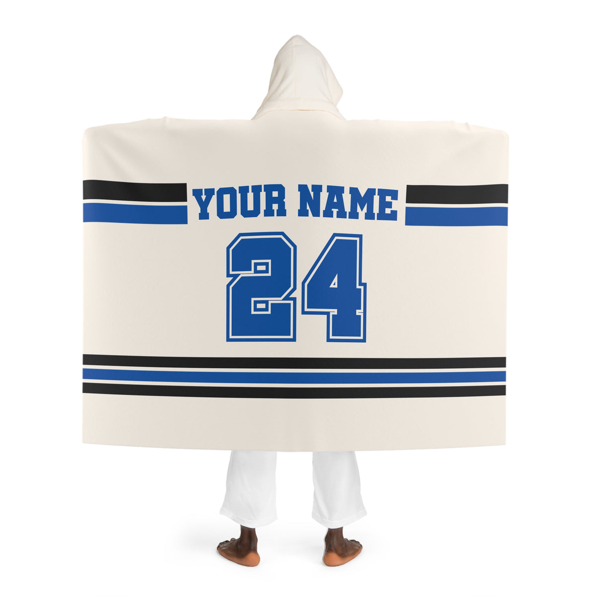 Custom Team Blanket Hooded Sherpa Fleece Blanket – Cozy Oversized Hooded Throw