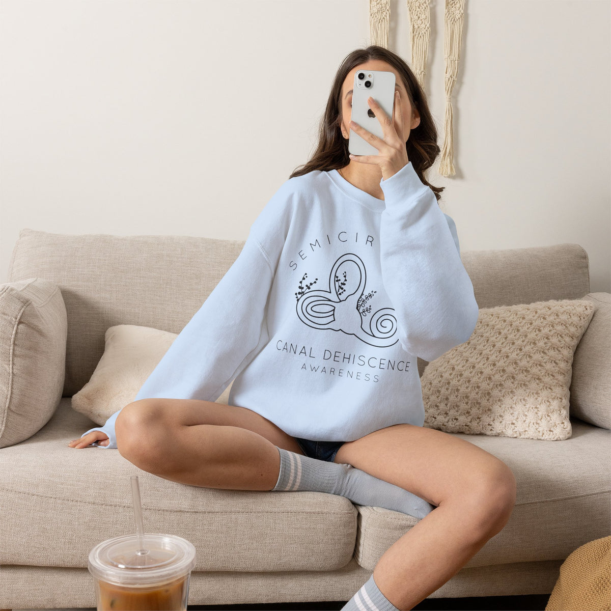 Semicircular Canal Dehiscence Awareness Gildan Unisex Heavy Blend™ Crewneck Sweatshirt