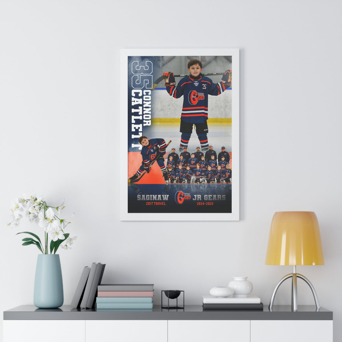 Custom Player Framed Vertical Poster