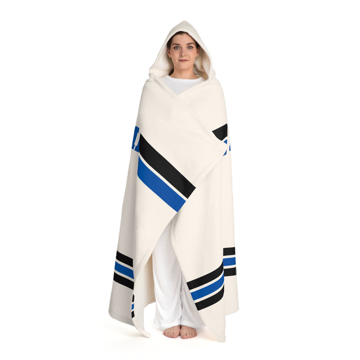 Custom Team Blanket Hooded Sherpa Fleece Blanket – Cozy Oversized Hooded Throw