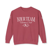 Custom Hockey Club Comfort Colors Unisex Lightweight Crewneck Sweatshirt