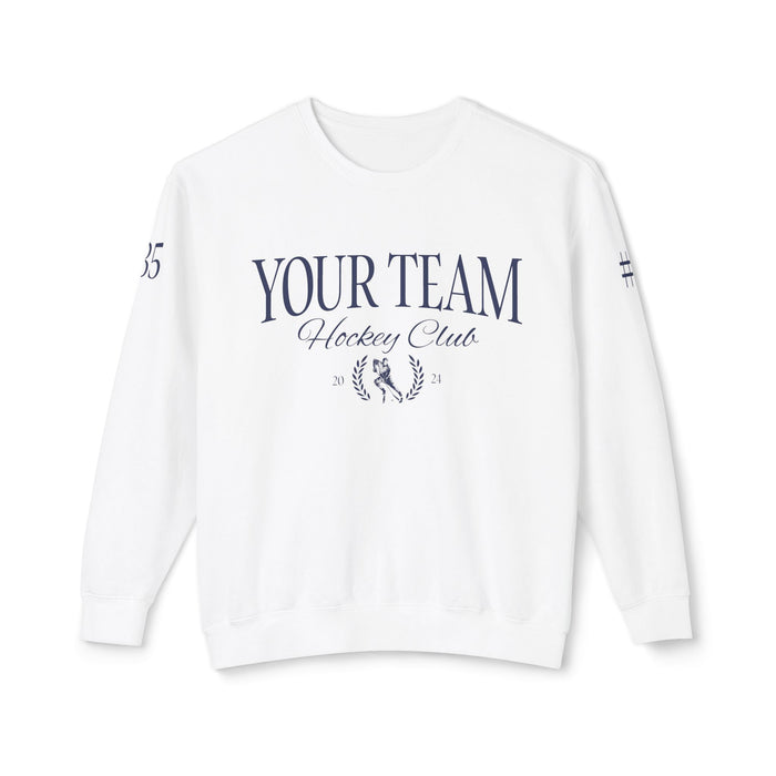 Custom Hockey Club Comfort Colors Unisex Lightweight Crewneck Sweatshirt