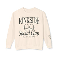 Custom Rinkside Social Club Comfort Colors Unisex Lightweight Crewneck Sweatshirt