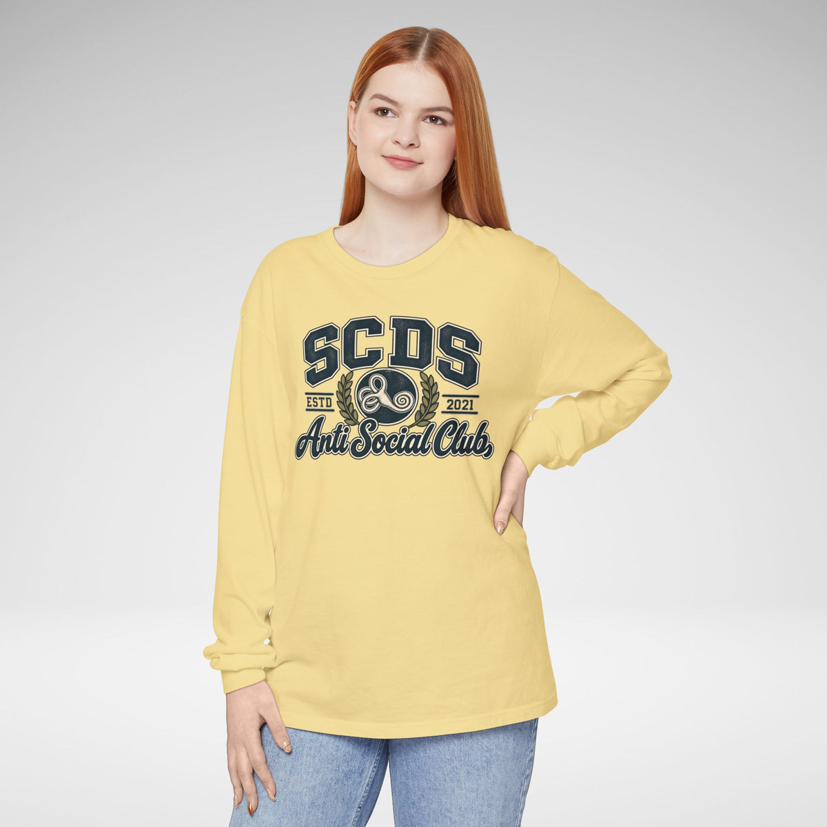 SCDS Anti Social Club Comfort Colors Unisex Garment-dyed Long Sleeve T-Shirt