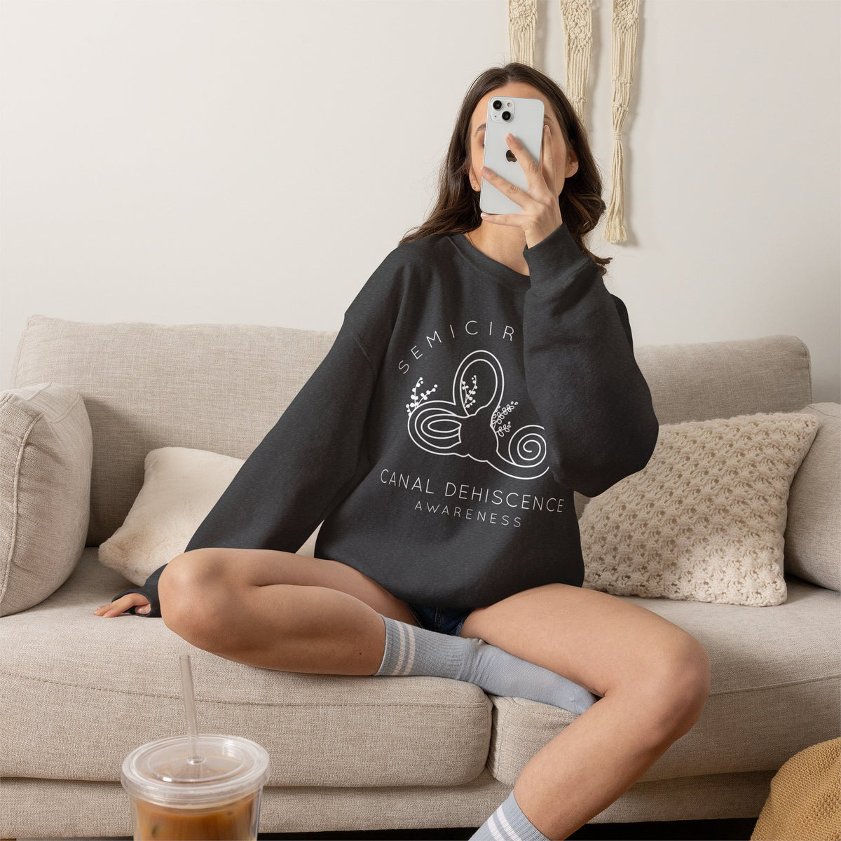 Semicircular Canal Dehiscence Awareness Gildan Unisex Heavy Blend™ Crewneck Sweatshirt