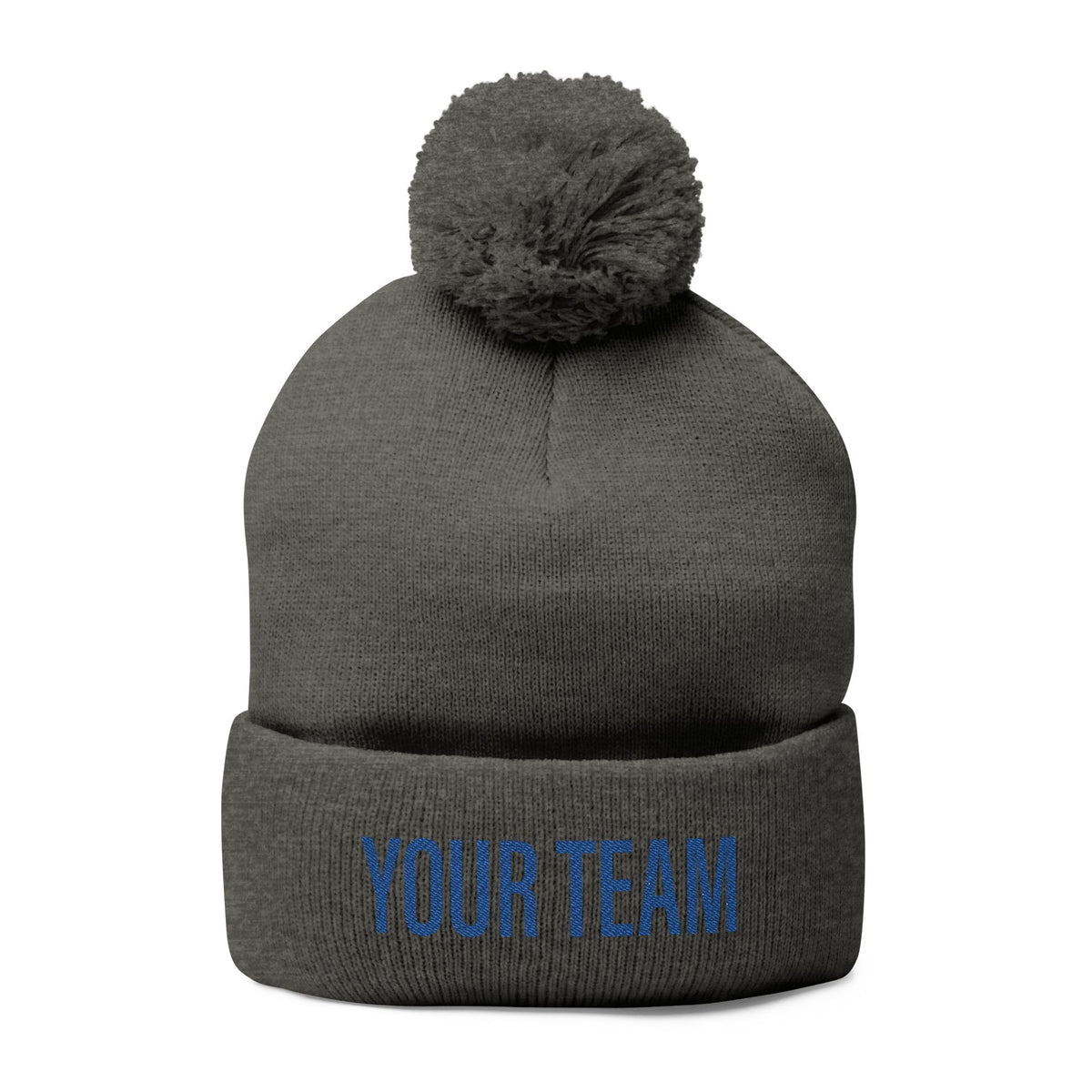 Custom Team Pom-Pom Knit Cap – Embroidered Beanie for Sports Fans
