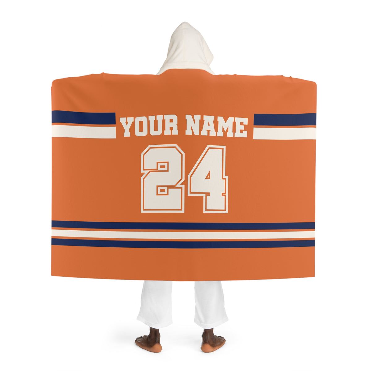 Custom Team Blanket Hooded Sherpa Fleece Blanket – Cozy Oversized Hooded Throw