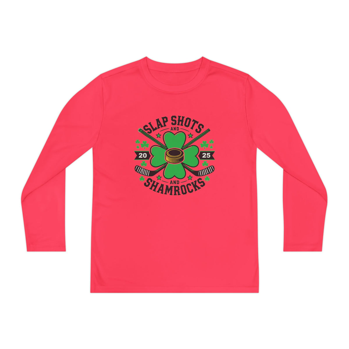 Slap Shots and Shamrocks Youth Long Sleeve Competitor Tee