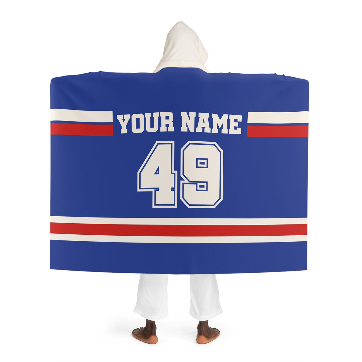 Custom Team Blanket Hooded Sherpa Fleece Blanket – Cozy Oversized Hooded Throw
