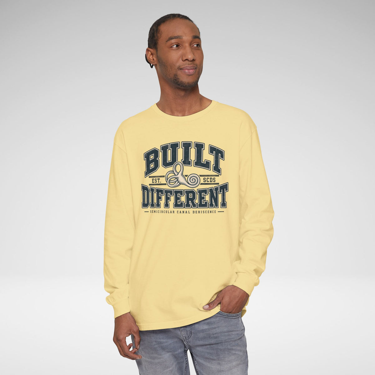 Built Different SCDS Awareness Comfort Colors Unisex Garment-dyed Long Sleeve T-Shirt