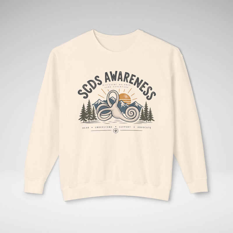 SCDS Awareness “Different Balance, Same Adventure” Comfort Colors® Crewneck Sweatshirt