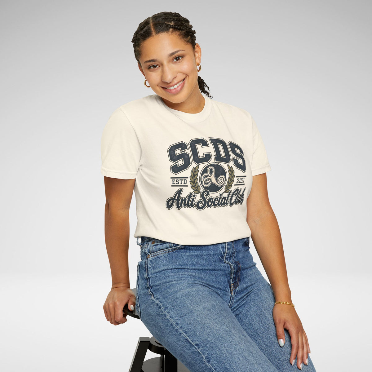 Personalizable SCDS Anti Social ClubComfort Colors Unisex Garment-Dyed T-shirt