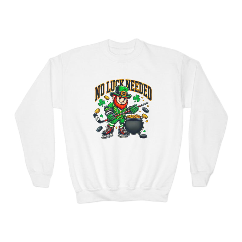 No Luck Needed Youth Crewneck Sweatshirt - St. Patrick's Day