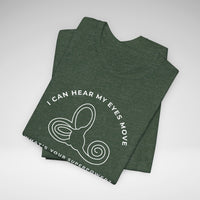 I Can Hear My Eyes Move SCDS Awareness Bella Canvas Unisex Jersey Short Sleeve Tee