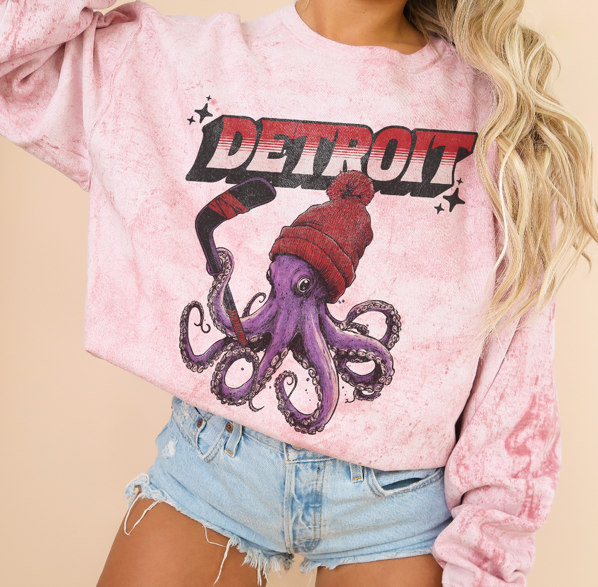 Detroit Unisex Comfort Colors Color Blast Crewneck Sweatshirt