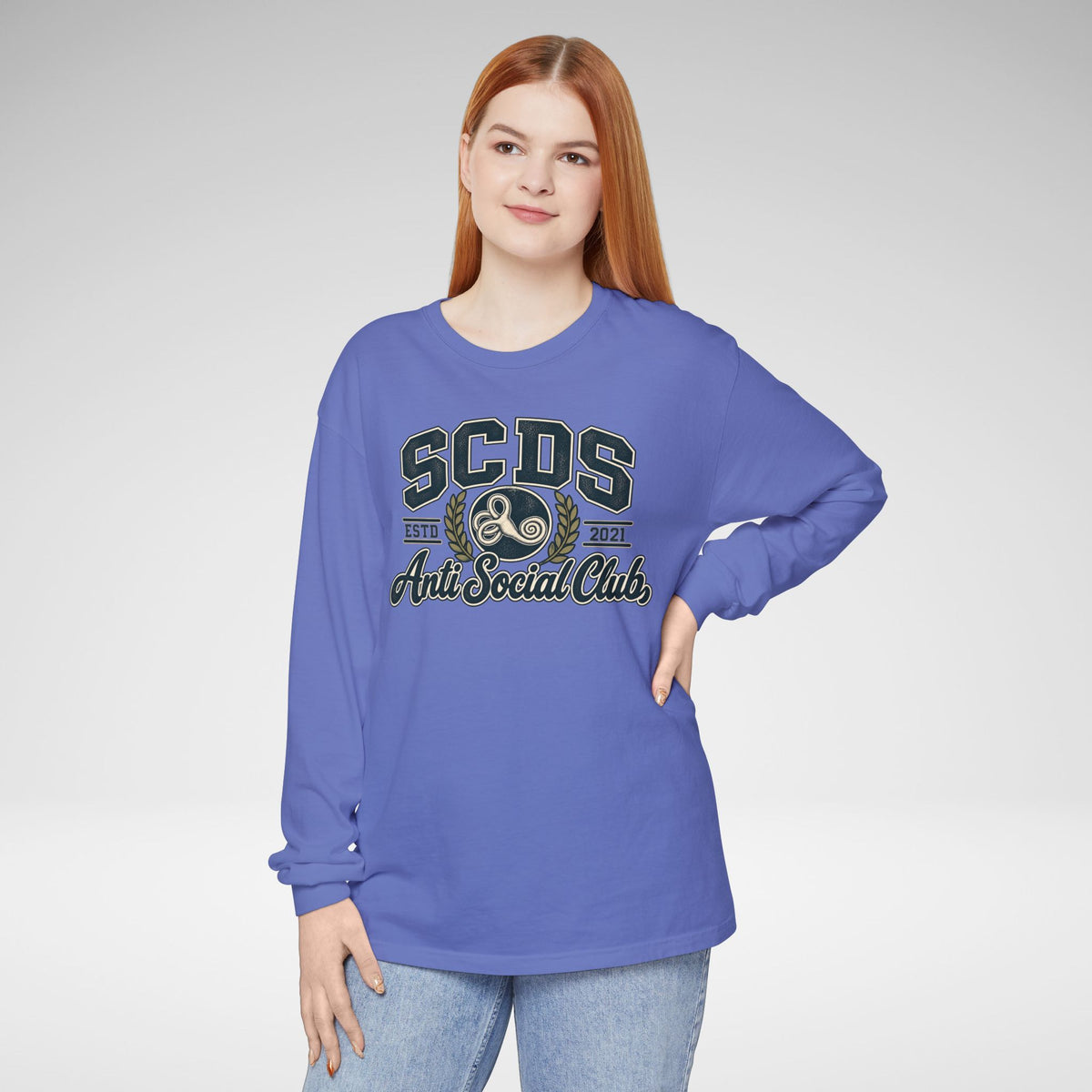 SCDS Anti Social Club Comfort Colors Unisex Garment-dyed Long Sleeve T-Shirt