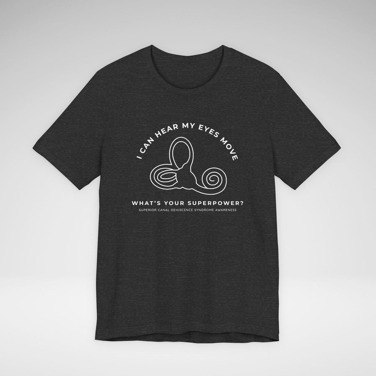 I Can Hear My Eyes Move SCDS Awareness Bella Canvas Unisex Jersey Short Sleeve Tee