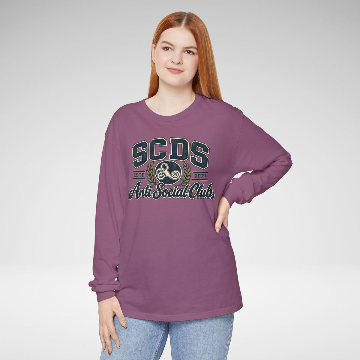 SCDS Anti Social Club Comfort Colors Unisex Garment-dyed Long Sleeve T-Shirt