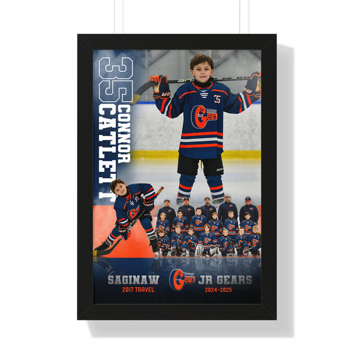 Custom Player Framed Vertical Poster