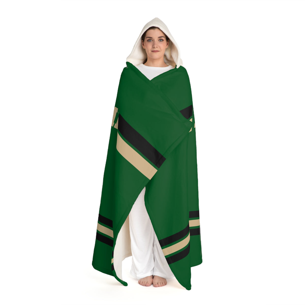 Custom Team Blanket Hooded Sherpa Fleece Blanket – Cozy Oversized Hooded Throw