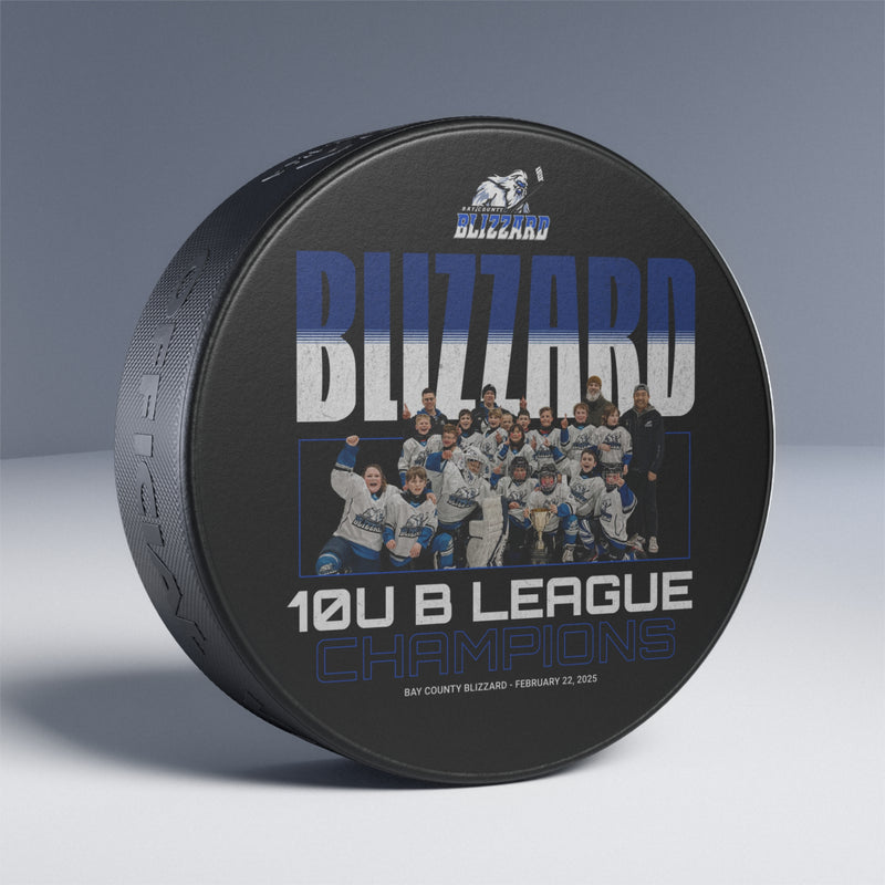 10U B League Champions - Hockey Puck - Bay County Blizzard