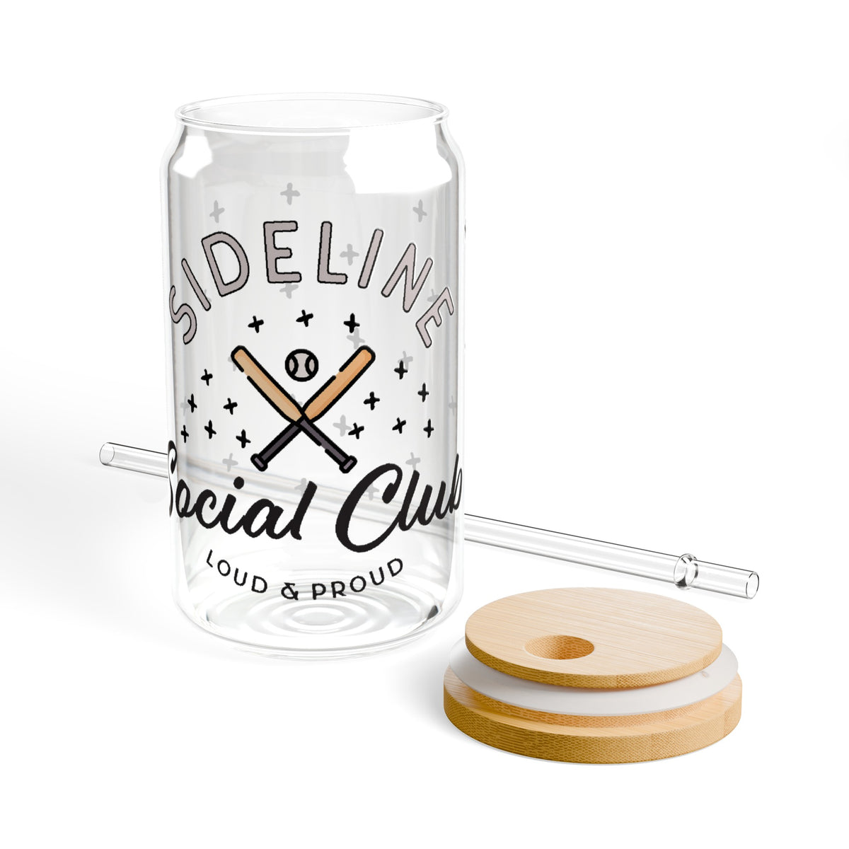 Sideline Social Club Sipper Glass, 16oz