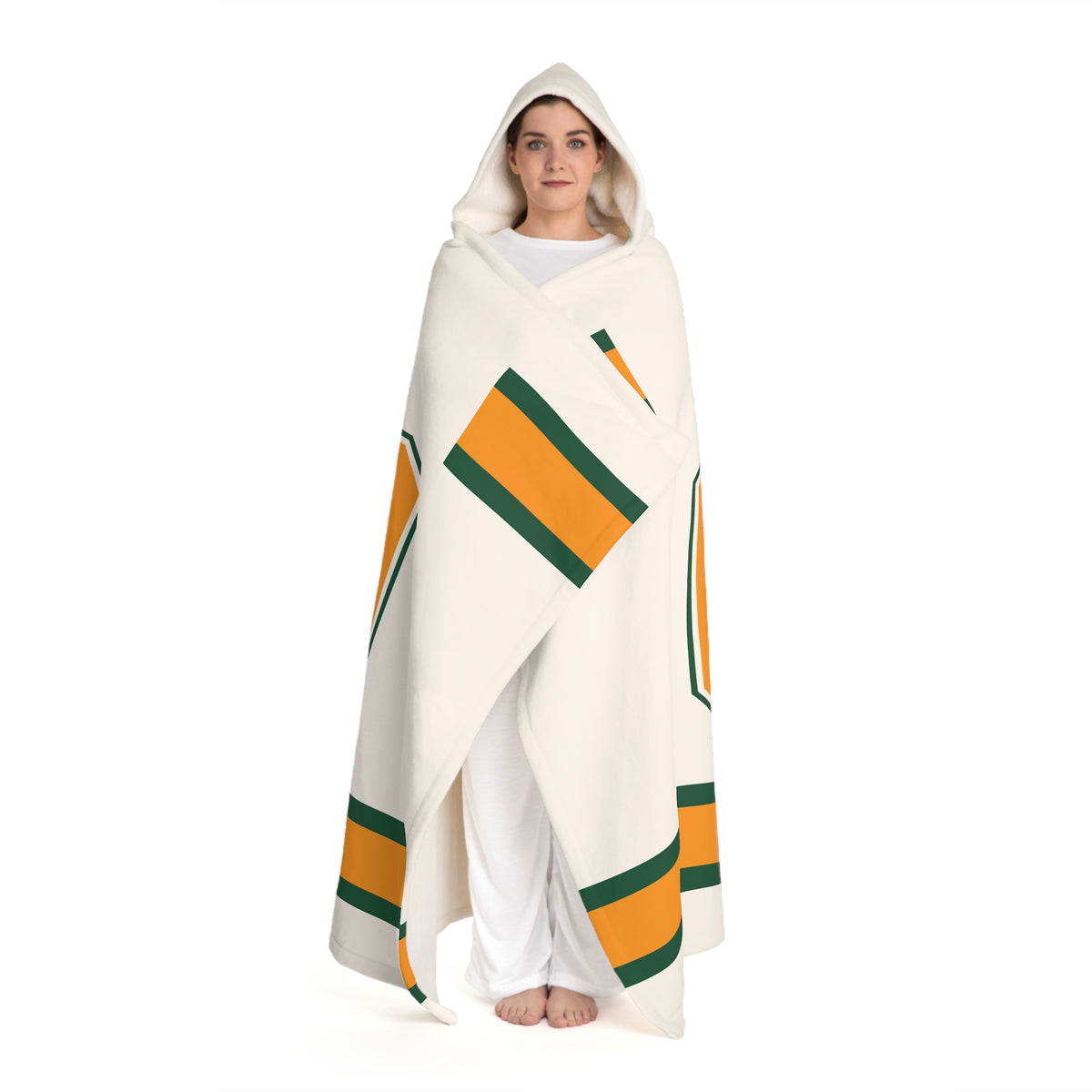 Custom Team Blanket Hooded Sherpa Fleece Blanket – Cozy Oversized Hooded Throw