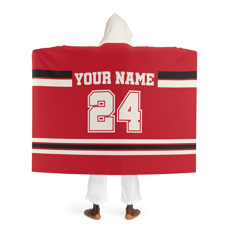 Custom Team Blanket Hooded Sherpa Fleece Blanket – Cozy Oversized Hooded Throw