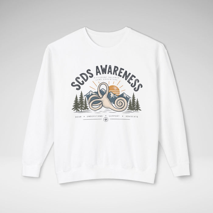 SCDS Awareness “Different Balance, Same Adventure” Comfort Colors® Crewneck Sweatshirt