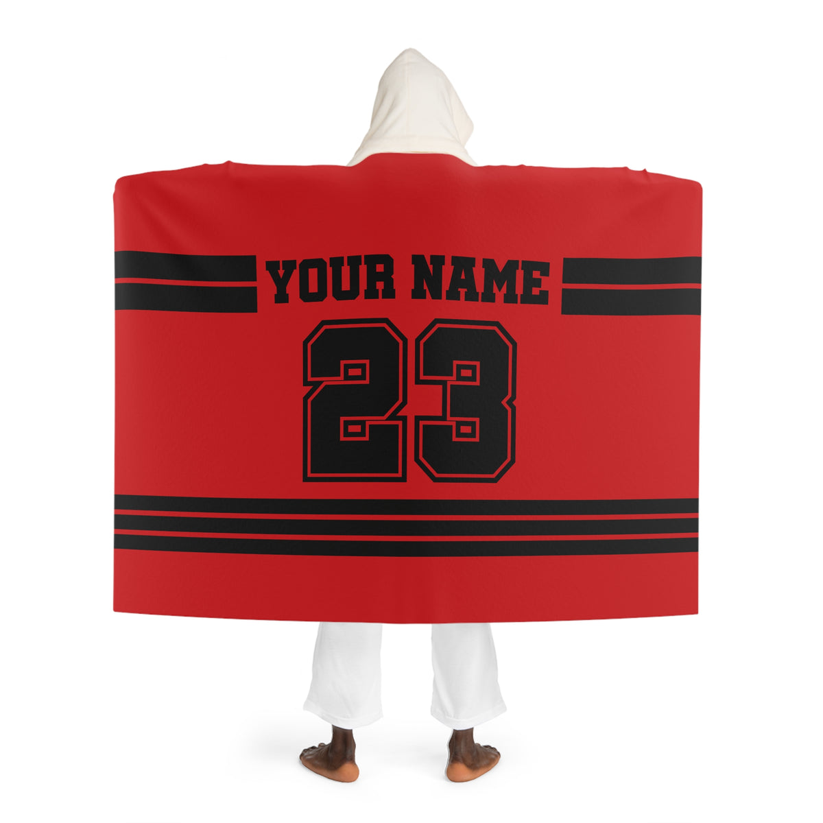 Custom Team Blanket Hooded Sherpa Fleece Blanket – Cozy Oversized Hooded Throw
