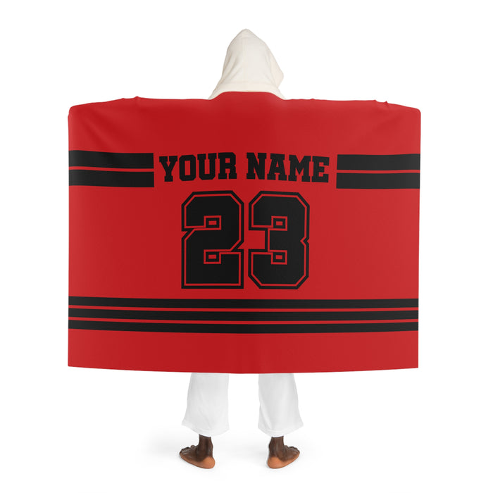 Custom Team Blanket Hooded Sherpa Fleece Blanket – Cozy Oversized Hooded Throw