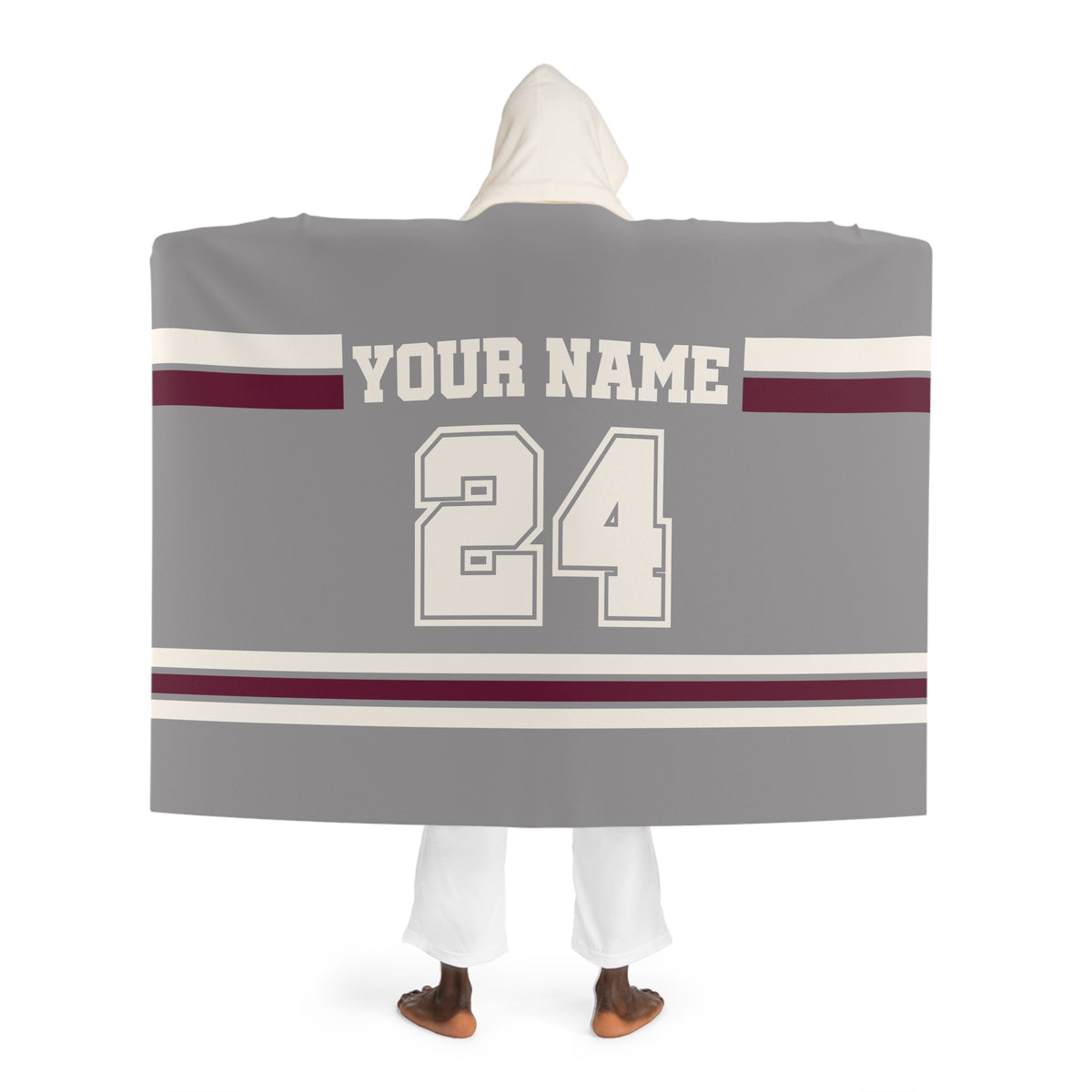 Custom Team Blanket Hooded Sherpa Fleece Blanket – Cozy Oversized Hooded Throw