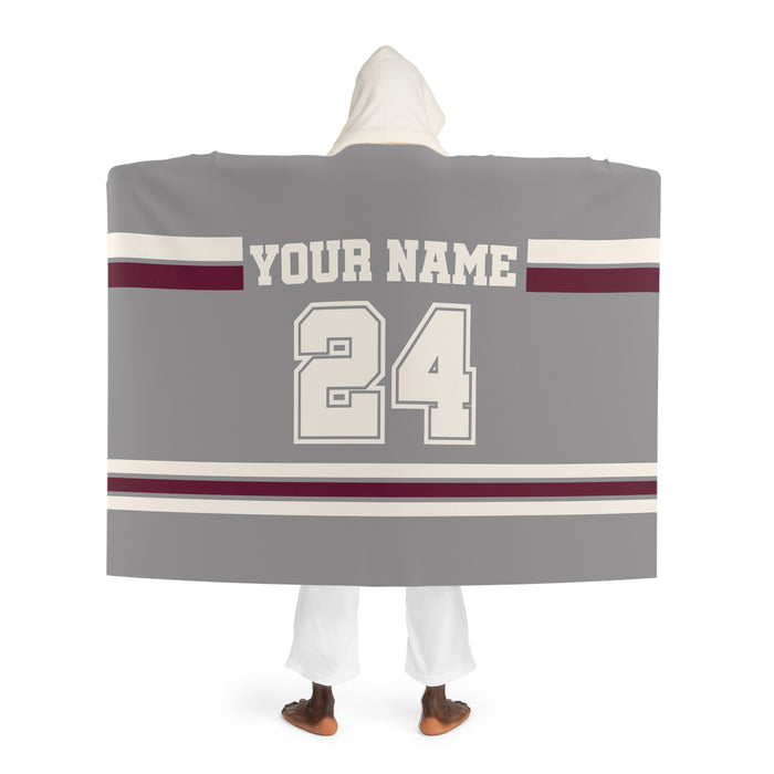 Custom Team Blanket Hooded Sherpa Fleece Blanket – Cozy Oversized Hooded Throw