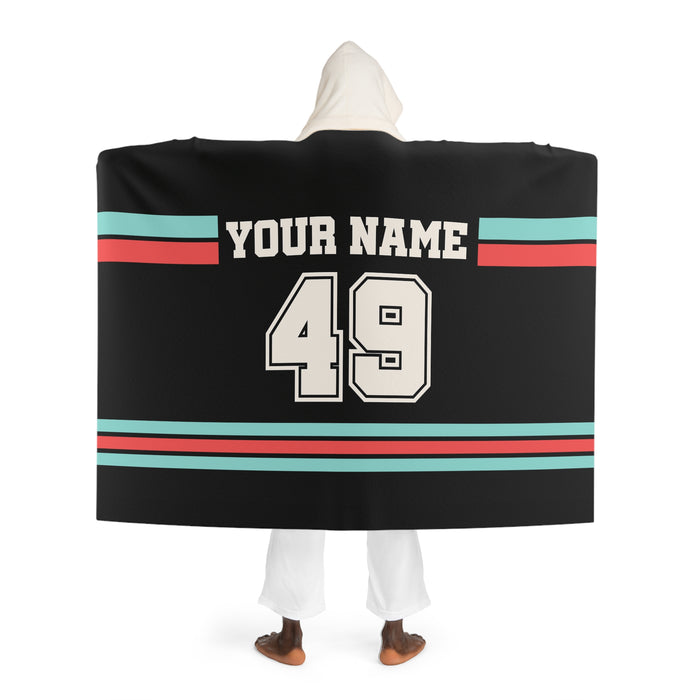 Custom Team Blanket Hooded Sherpa Fleece Blanket – Cozy Oversized Hooded Throw