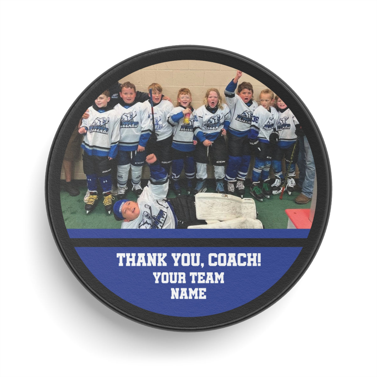 Custom Team Photo Hockey Puck