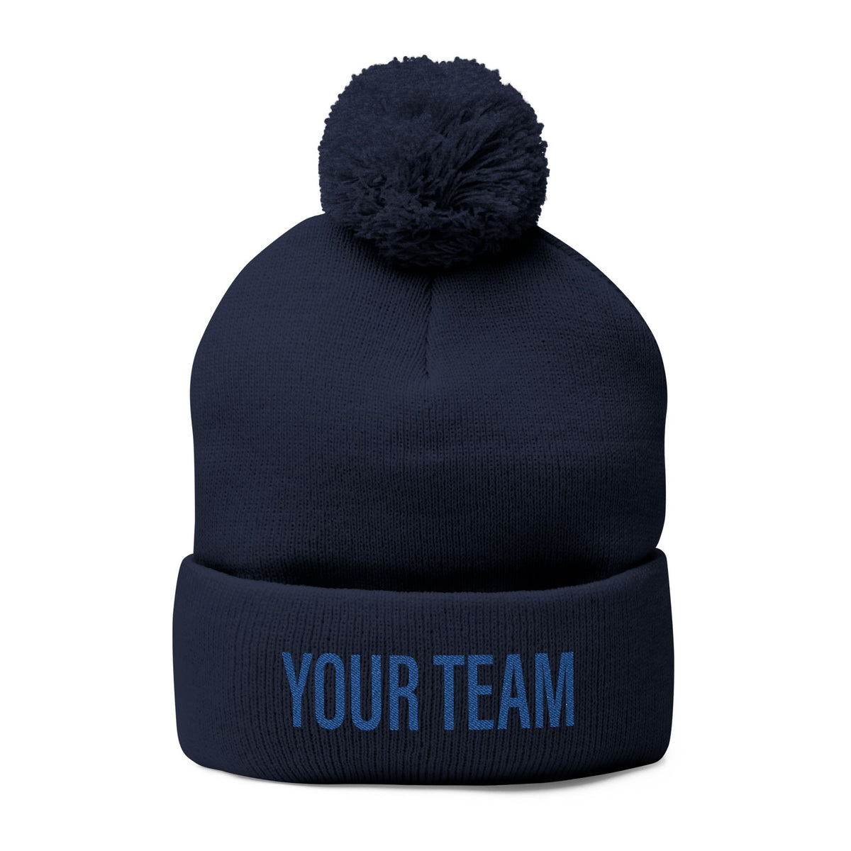 Custom Team Pom-Pom Knit Cap – Embroidered Beanie for Sports Fans