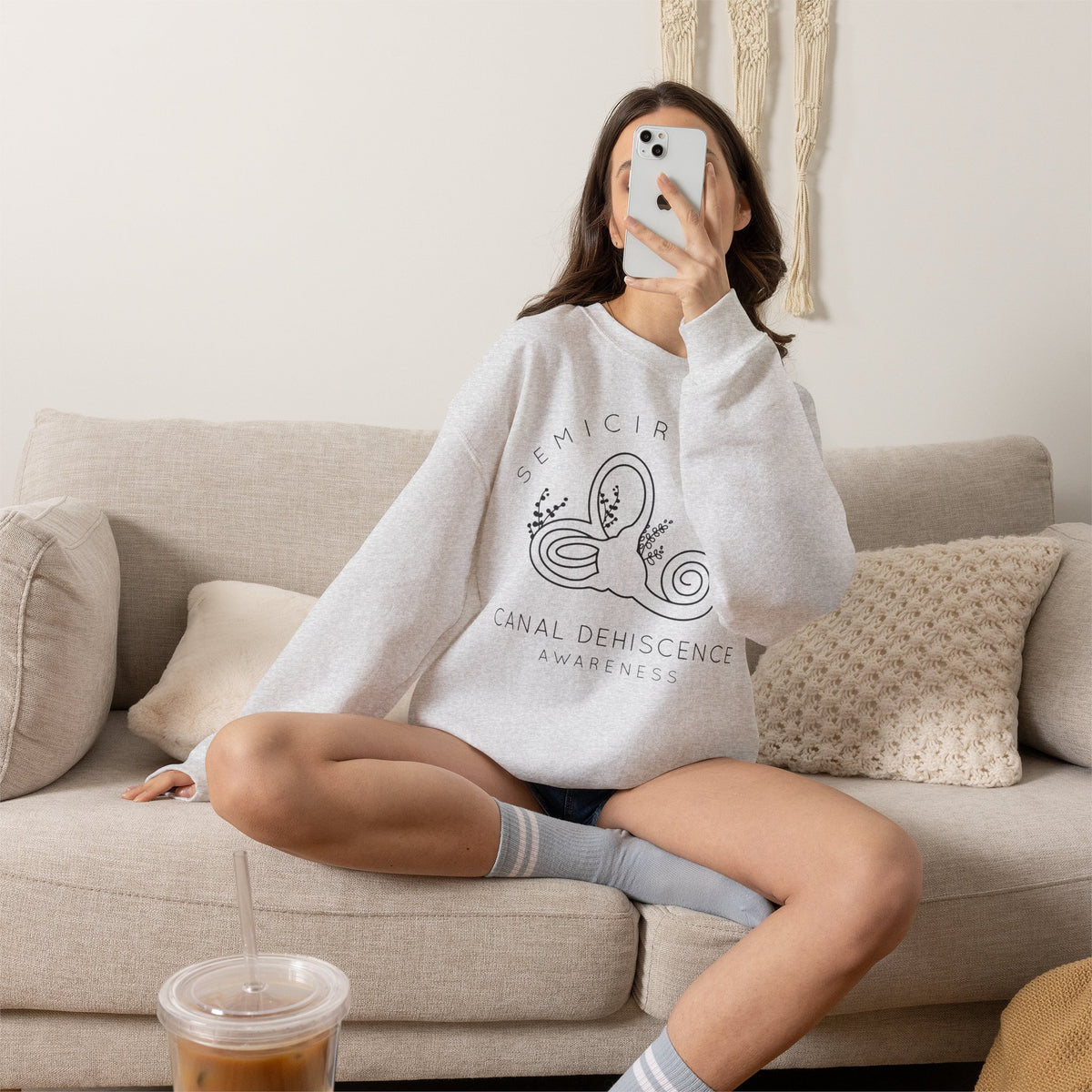 Semicircular Canal Dehiscence Awareness Gildan Unisex Heavy Blend™ Crewneck Sweatshirt