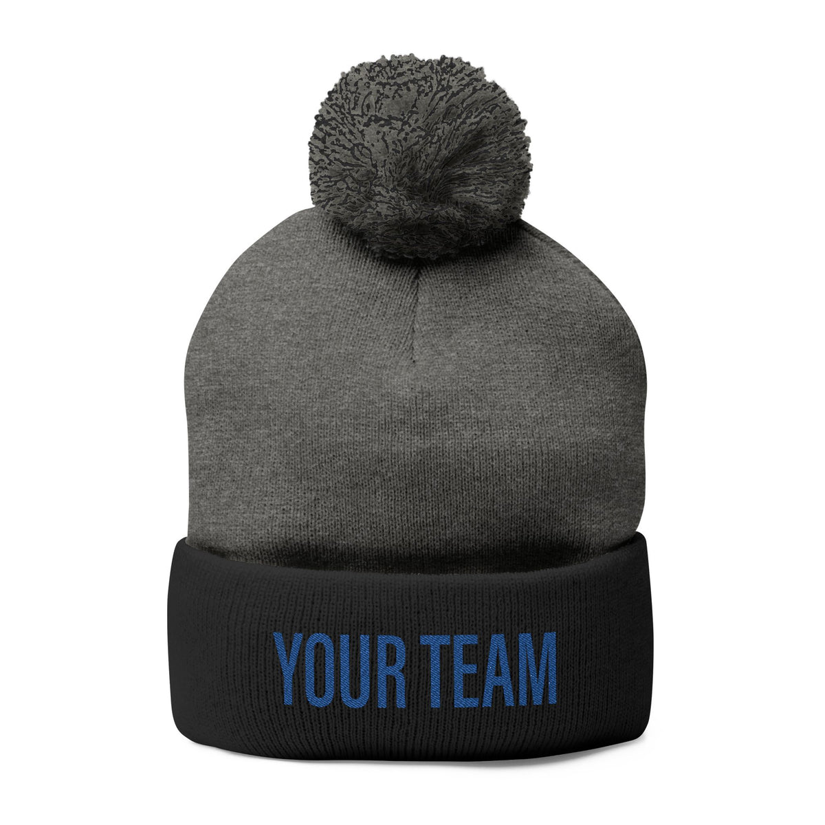 Custom Team Pom-Pom Knit Cap – Embroidered Beanie for Sports Fans