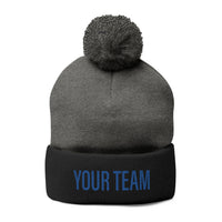 Custom Team Pom-Pom Knit Cap – Embroidered Beanie for Sports Fans